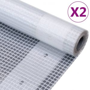 VidaXL Bâches Leno 2 pcs 260 g/m² 3x5 m Blanc