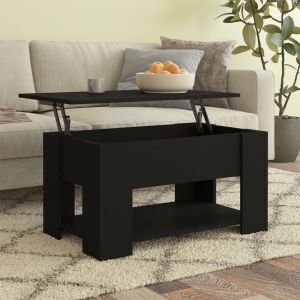 VidaXL Table basse Noir 79x49x41 cm Bois d'ingénierie