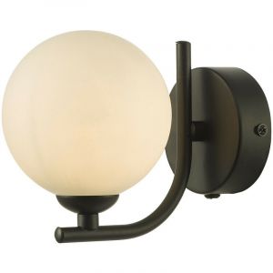 Lumiere Applique Murale Globe en Verre Opalin Noir Mat