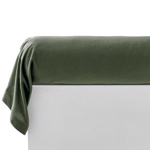 Taie de traversin FLANELLE UNI vert kaki