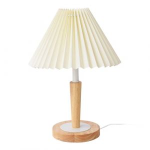 Lampe de table Sittingbourne 35 cm crème effet bois blanc lux.pro