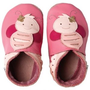 Image de Bobux Soft sole Abeille rose - Chaussons cuir bébé