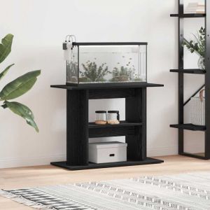 VidaXL Support pour aquarium ch&ecirc;ne noir 80x35x60cm bois d'ing&eacute;nierie