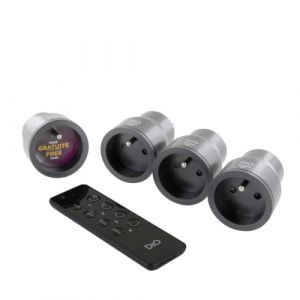 Image de Dio Connected Home Kit 4 Prises Nano on/Off + télécommande 4 canaux - DiO 1.0 - Anthracite