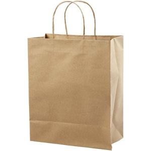 Creotime Sac en papier brun recyclé - 26 x 33 x 13 cm - 10 pcs