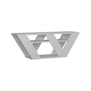Meuble TV effet bois blanc 110x30 cm