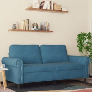VidaXL Canapé à 2 places Bleu 140 cm Velours