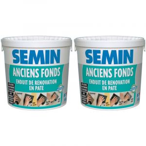 Anciens Fonds, Enduit de Rénovation pour les Supports Irréguliers Spécial Toile de Verre, Carrelage, Peinture, Intérieur/Extérieur, Seau de 15 kg,