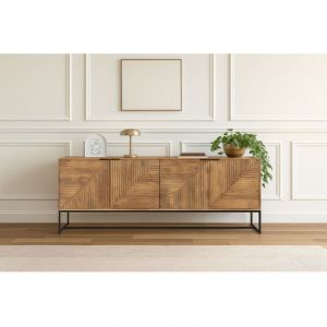 Bobochic Buffet 4 portes 210 cm naomie bois massif d'acacia