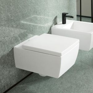 Villeroy & Boch Memento 2.0, WC à cuvette à fond creux, 375 x 560 mm, Rectangulaire, DirectFlush, modèle suspendu, sortie horizontale, En porcelaine