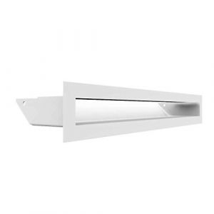 Kratki Grille de Ventilation AIR | Grille d'air Chaud 6 x 40 cm | Blanc | Grille d'extraction pour Ventilation de cheminée | Prise d'air à Un Angle de 45 degrés | résistant à la surchauffe