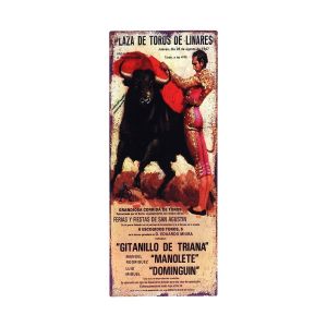 Signes Grimalt Mur de plaque en m&eacute;tal Adorno Plaques de plaque de taureau multicolore 1x20x50cm 18862