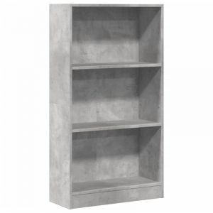 VidaXL Bibliothèque gris béton 60x24x109 cm bois d'ingénierie, étagère à livres, porte-livres, support à livres, armoire de rangement