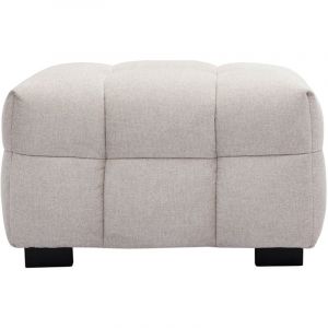 Miliboo Pouf repose-pieds design en tissu effet velours texturé beige corto