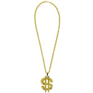 Ruedelafete Collier Dollar métal doré