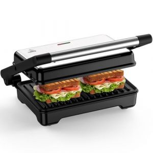 YASHE Appareil &agrave; Croque-Monsieur, Grille-Panini 1500W, Plaques XXL Antiadh&eacute;sives, Temp&eacute;rature Automatique, Voyants Lumineux, Pour 2 Tranches
