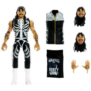 Mattel WWE Figurine articul&eacute;e Ultimate 'Dirty' Dominik Mysterio de 15 cm &agrave; Collectionner, avec t&ecirc;tes et Mains interchangeables et 30 Points d&rsquo;Articulation, JHV90