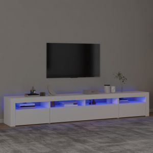 VidaXL Meuble TV avec lumières LED Blanc 240x35x40 cm - Blanc