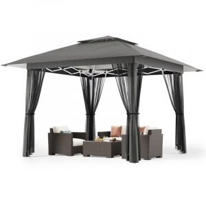 Tonnelle de Jardin Pliante 3x3 Bealife Imperméable UV 50+ Exterieur Pergola Métal Hauteur Réglable 2,8m pour Camping Festival Plage Anti-insectes