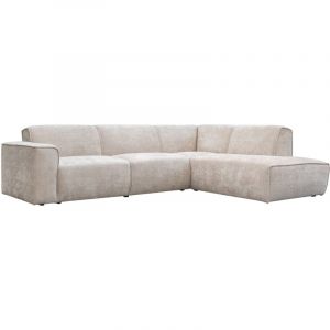 Mobilier Deco - giulia xl - Canapé d'angle en tissu beige - Angle droit