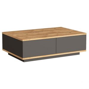Image de Table basse Pino avec 2 portes Bois clair et Anthracite