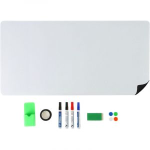 Relaxdays Film pour tableau magn&eacute;tique, H x L : 40 x 80 cm, 4 marqueurs, 6 aimants, bo&icirc;te &agrave; marqueurs, ruban adh&eacute;sif.