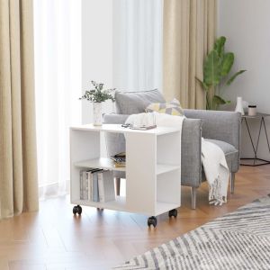 VidaXL Table d'appoint Blanc 70x35x55 cm Aggloméré