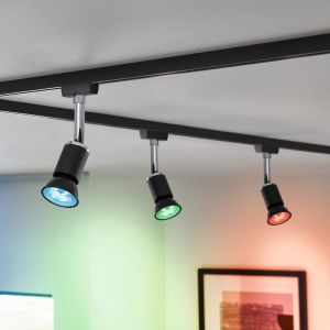 Paulmann 29148 Réflecteur LED standard 230 V Smart Home Zigbee GU10 350 lm 4,8 W RGBW+ à intensité variable Noir mat