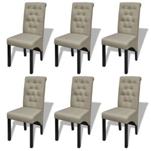 Image de VidaXL Chaises de salle à manger 6 pcs Beige Tissu