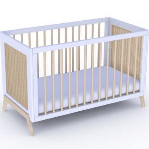 Theo Pack duo lit bébé évolutif et côtés de lit Marelia blanc neige (60 x 120 cm)