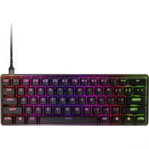 Image de SteelSeries Apex 9 Mini - Clavier de jeu mécanique - Switchs optiques - Actionnement en 2 points - Format compact Esports Mini 60% - Switchs amovibles - Disposition américaine (QWERTY)