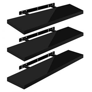 WOLTU 3 x Étagère Murale Tablette Murale Panneau de Bois Étagère Flottante Étagère à Livres 90x229x38cm Nior RG9481sz-3