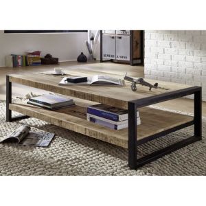 Table basse 140x80 Manguier brut imprimé Bois naturel FACTORY 126 - natur