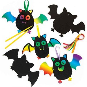 Baker Ross Lot de 10 Décorations en Forme de Chauve-Souris pour Enfants AR627, Coloris Assortis