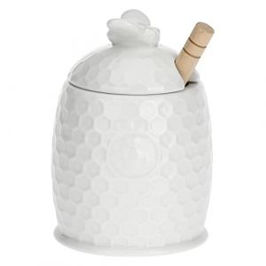 La Porcellana Bianca Aperegina Bol à Miel avec cuillère Blanc 1,8 x 1,4 kg