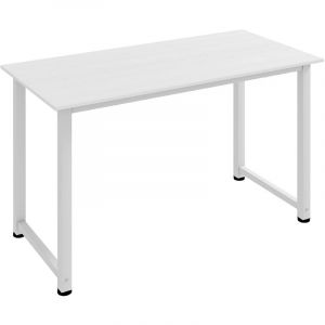 Homcom Table de salle à manger multifonction cadre robuste en métal blanc