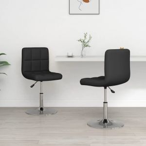 VidaXL Chaises de salle ?? manger 2 pcs Noir Similicuir