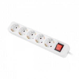 Lanberg Multiprise 5 Prises Schuko avec Protection 1.5m Blanc