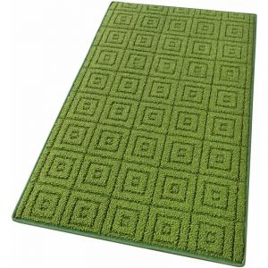Tapis de Cuisine 3D Coureur Bordé Absorbant Antidérapant Lavable En Différentes Tailles Vert - 50x100 cm
