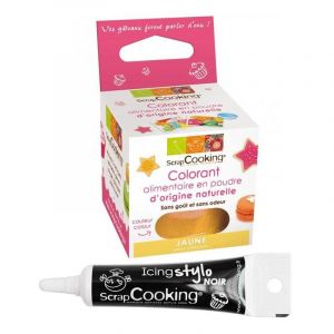 Scrapcooking Colorant alimentaire naturel Jaune + Stylo de gla