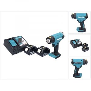 Makita DHG 180 RM Pistolet air chaud sans fil 18 V 550 C + 2x batterie rechargeable 4,0 Ah + kit chargeur