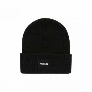 Hurley Bonnet noir en maille c&ocirc;tel&eacute;e