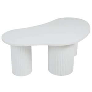 Oviala Table basse en mdf décor mélaminé blanc