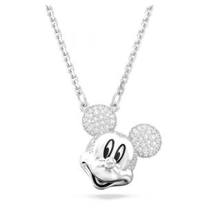 Swarovski Collier Pendentif Disney Mickey Mouse Blanc M&eacute;tal rhodi&eacute;