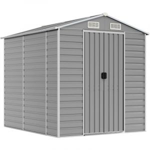 VidaXL Abri De Jardin Gris Clair 191x215x198 Cm Acier Galvanis&eacute;