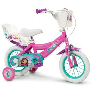Toimsa Vélo Fille Gabby et la Maison Magique 12 Pouces 3–5 Ans 98–112 cm Rose avec Panier et Porte-Poupée par Huffy
