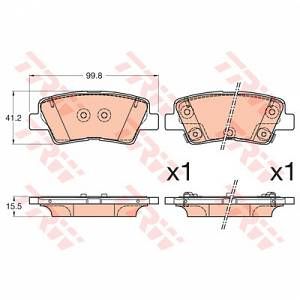 Trw Jeu de 4 plaquettes de frein à disque GDB3594 d'origine