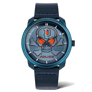 Police Mixte Adulte Analogique Quartz Montre avec Bracelet en Cuir PL15714JSBL.03