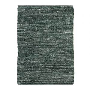 SKIN Tapis en cuir tressé bleu gris 120x170