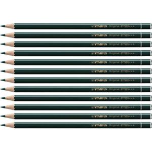 Stabilo Original Lot de 12 crayons de couleur fonc&eacute; vert feuille - 87/595